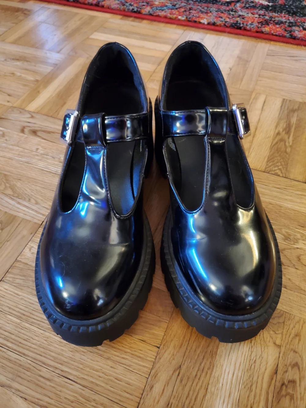 Madden Girl Black Patent Mary Jane Platform Shoes